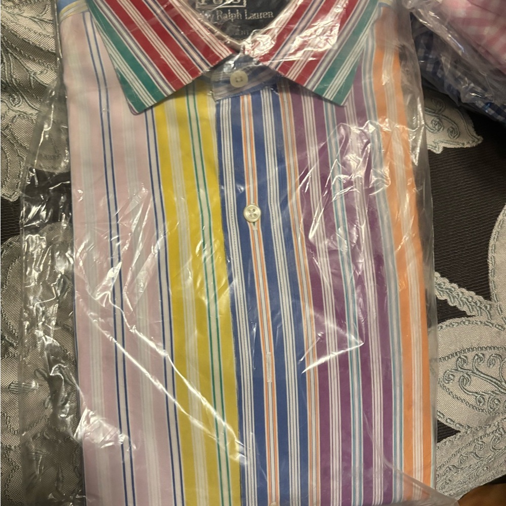 Ralph Lauren Men's Shirt with Multicolor Stripes
